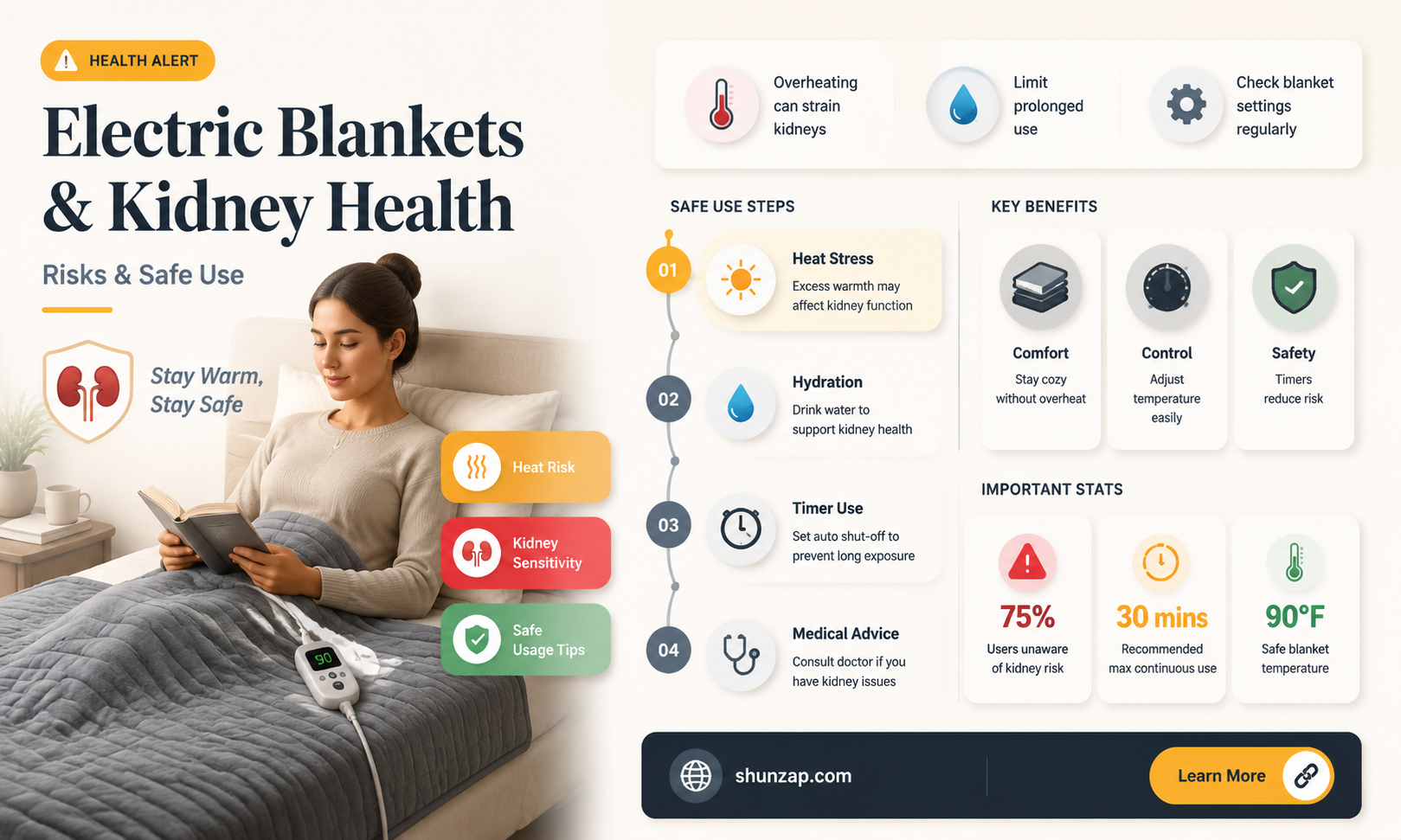 are electric blankets bad for your kidneys
