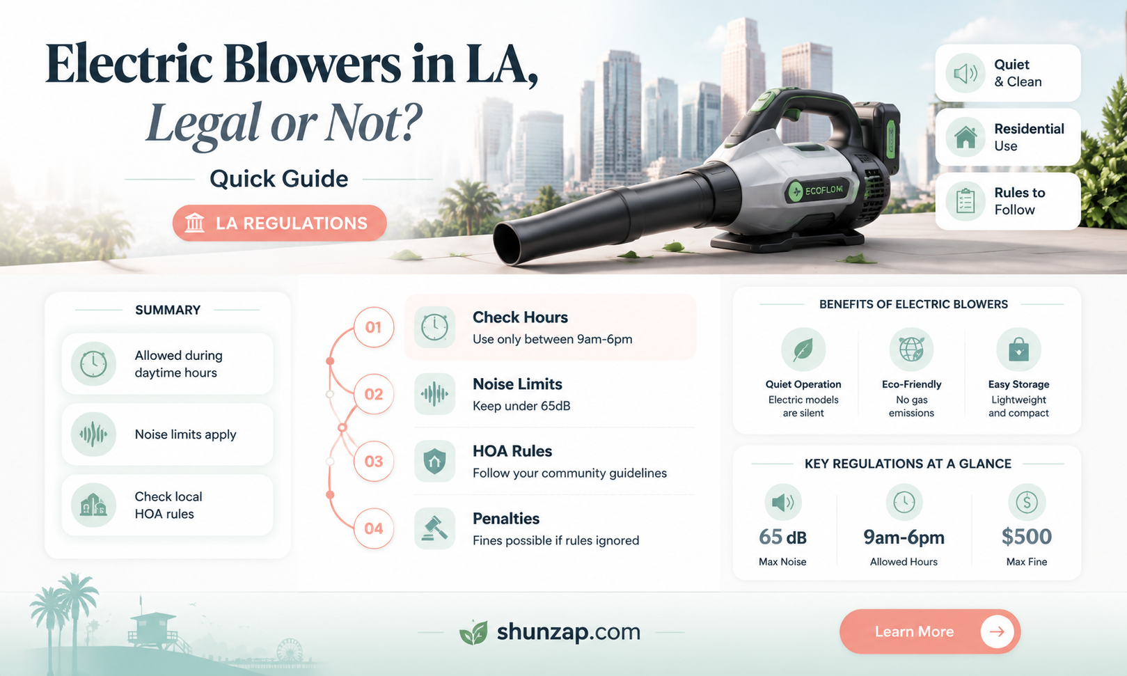 are electric blowers legal in los angeles