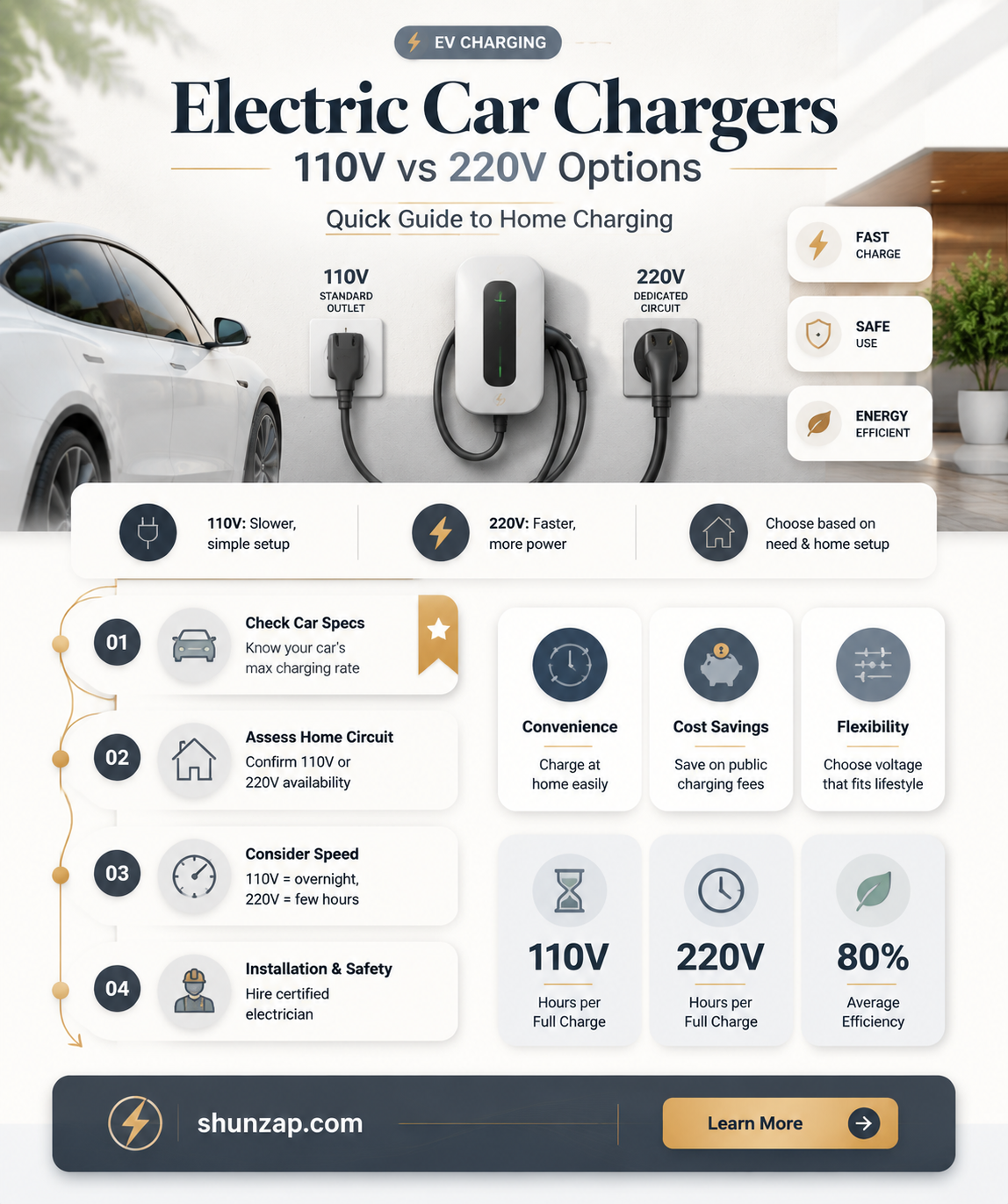 are electric car chargers 110 or 220