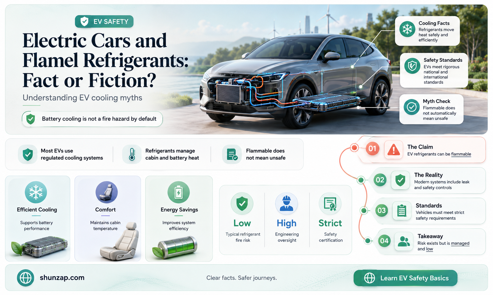 are electric car using a flamel refrigent