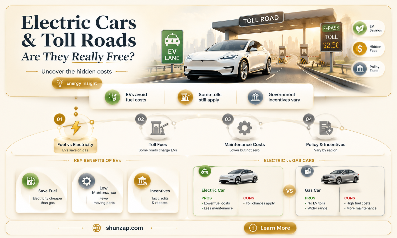 are electric cars free on toll roads