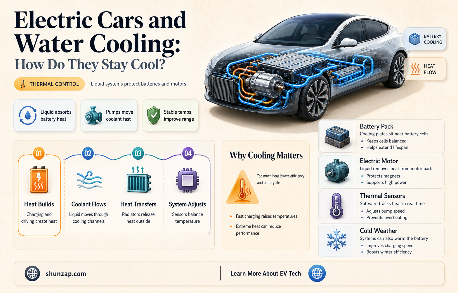 are electric cars water cooled