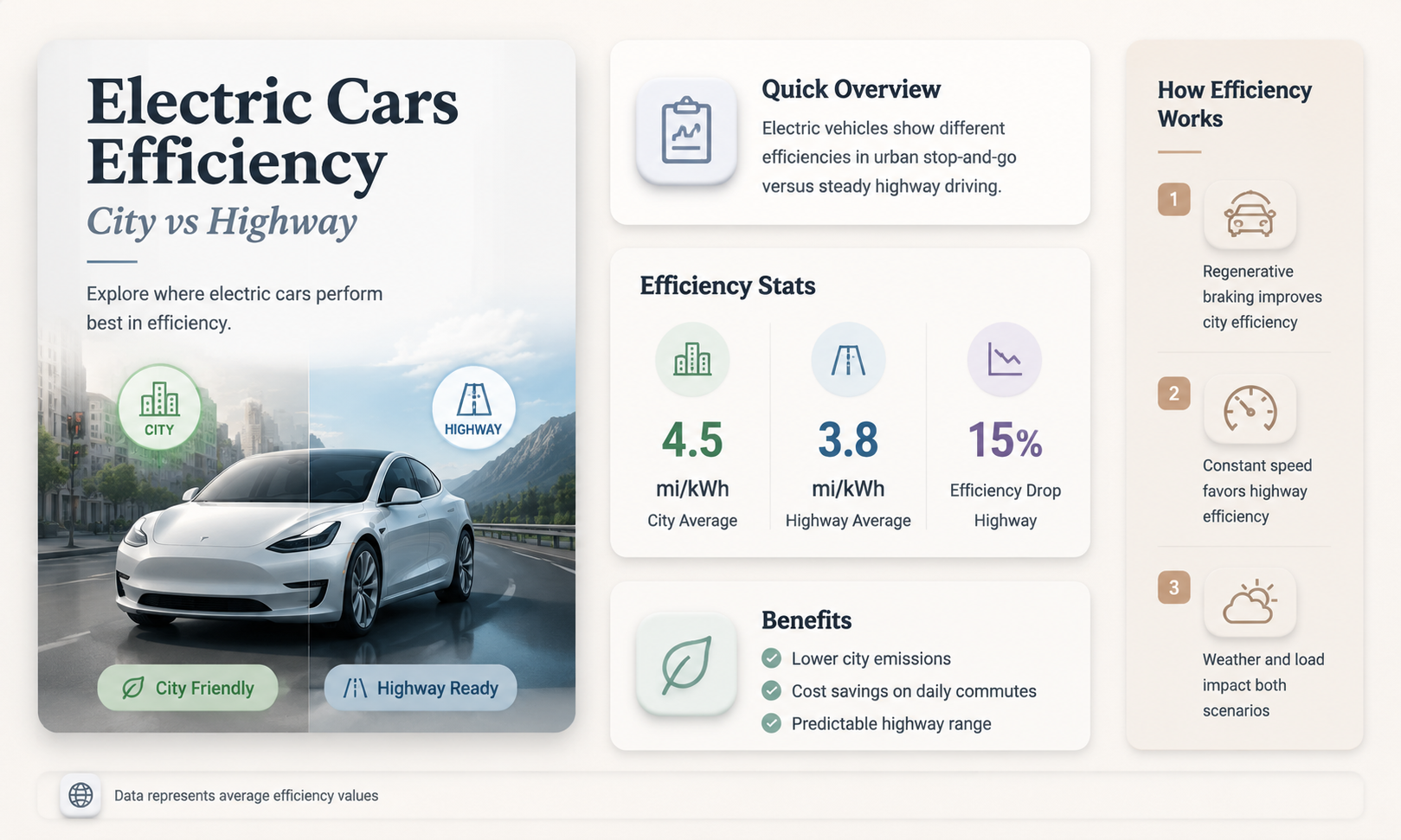 are electric cars more efficient in city or highway