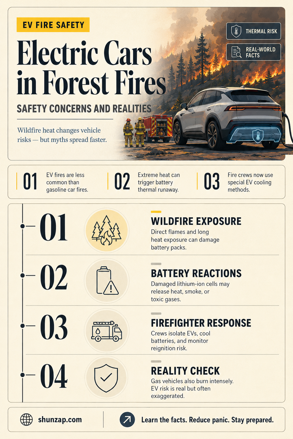 are electric cars as safe in a forest fire