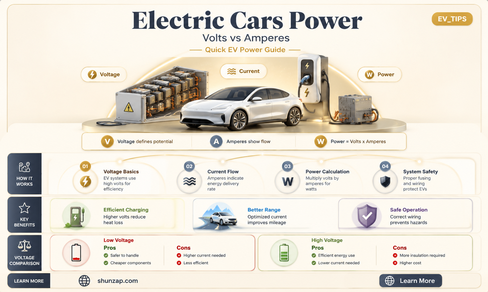 are electric cars run on volts or amperes