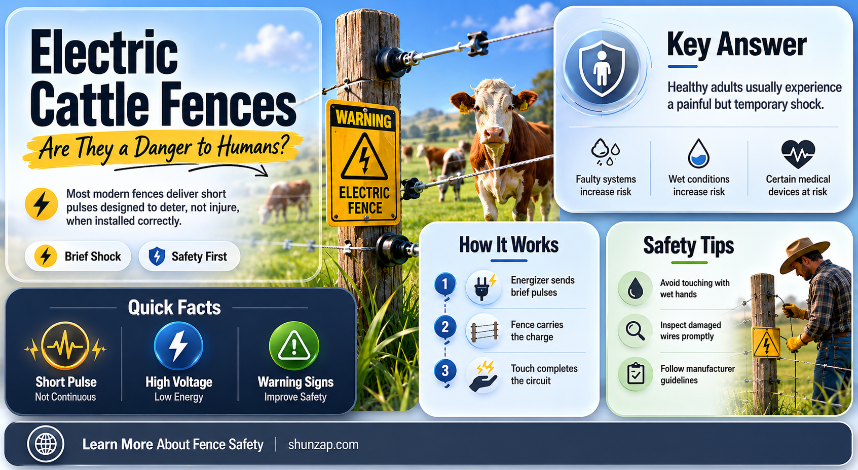 are electric cattle fence dangerious to people