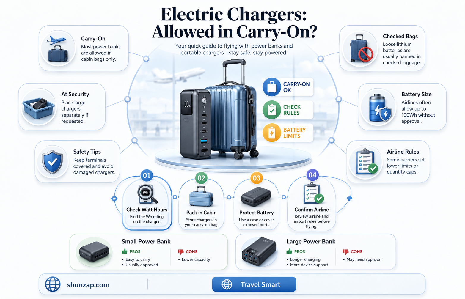 are electric chargers allowed in hand luggage
