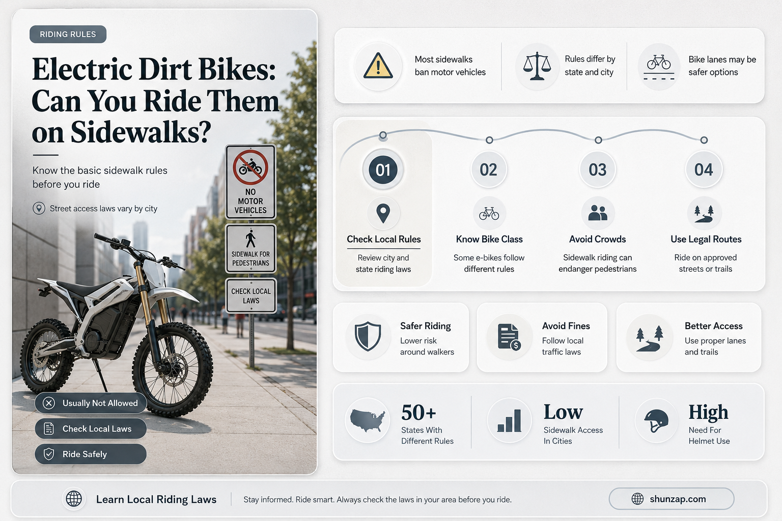 are electric dirt bikes sidewalk legal