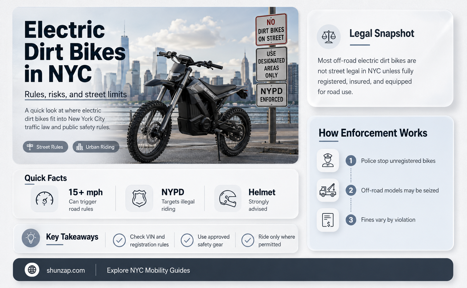 are electric dirt bikes legal in nyc