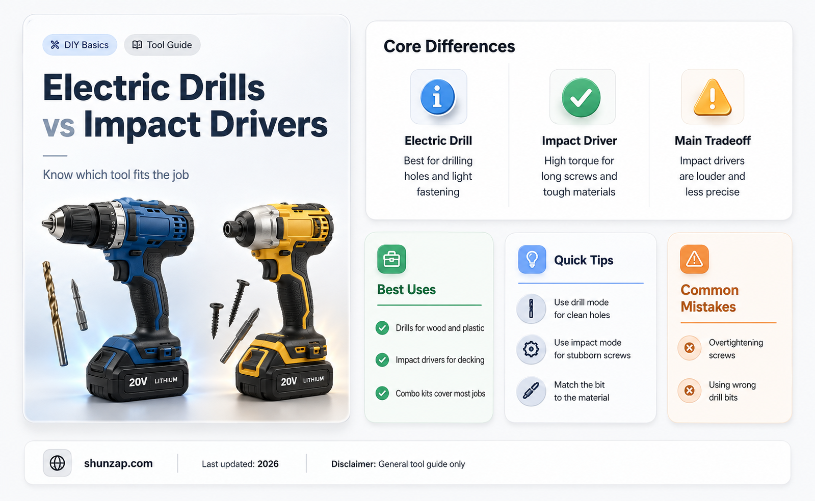 are electric drill and impact driver same
