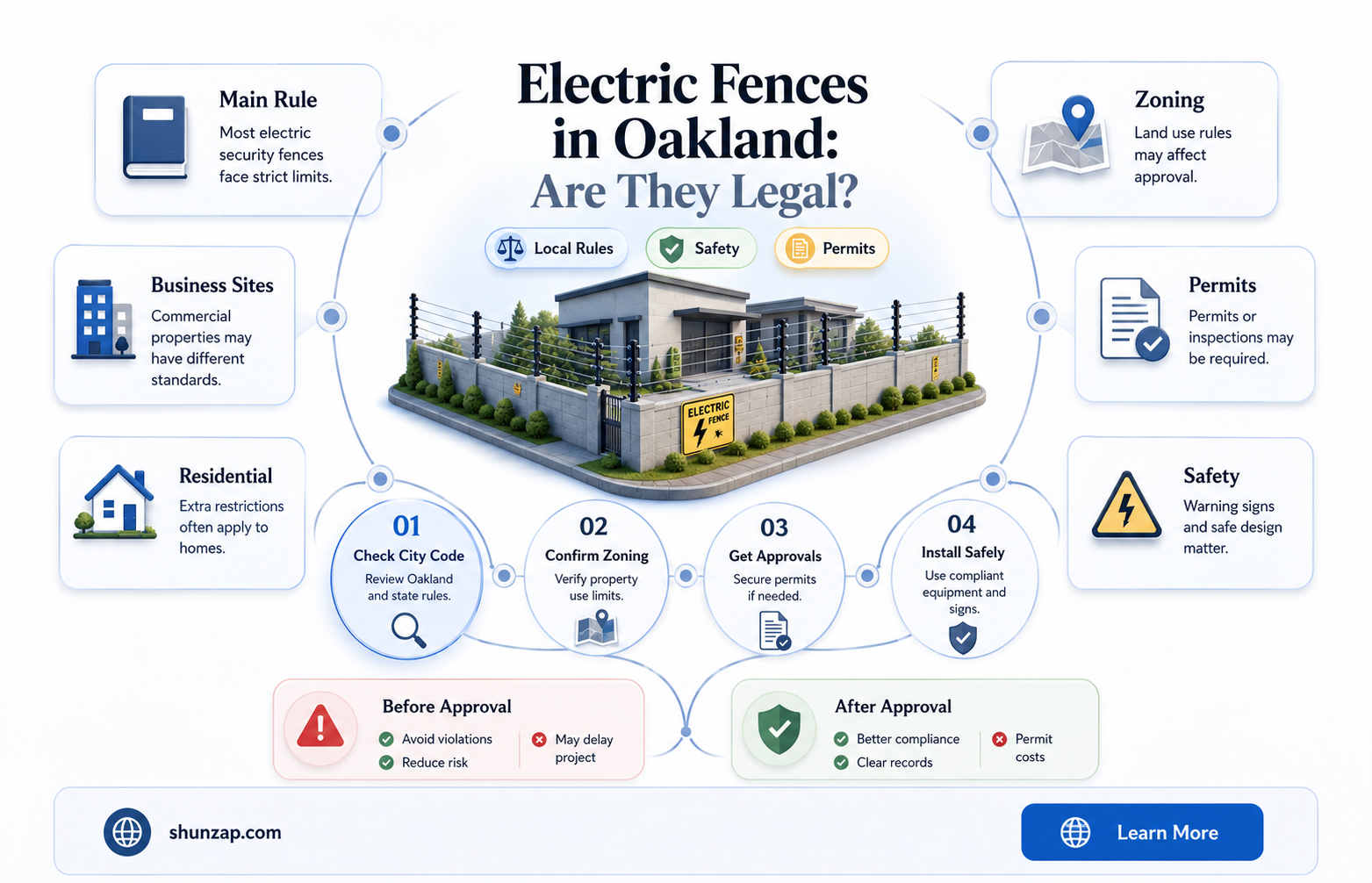 are electric fences illegal in oakland ca