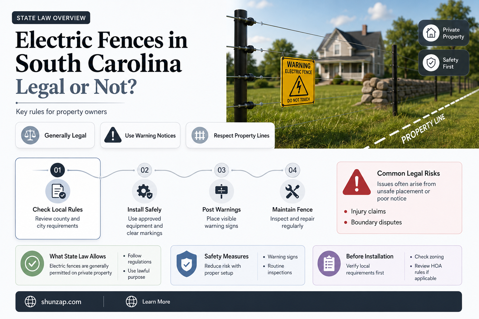 are electric fences legal in south carolina