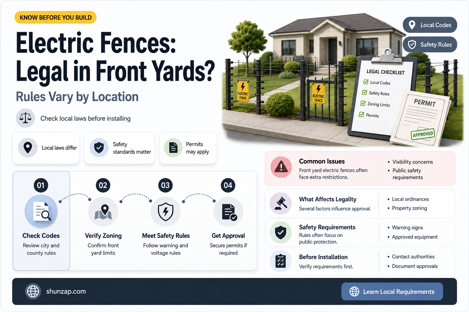 are electric fences legal for front yard