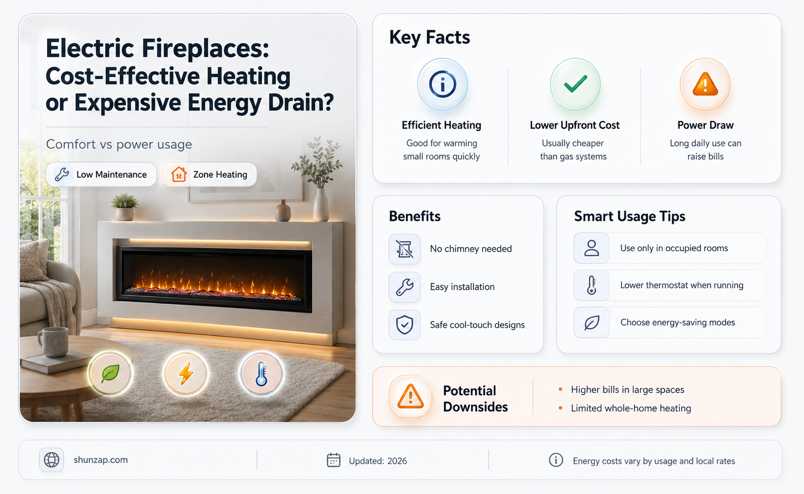 are electric fireplaces expensive to use