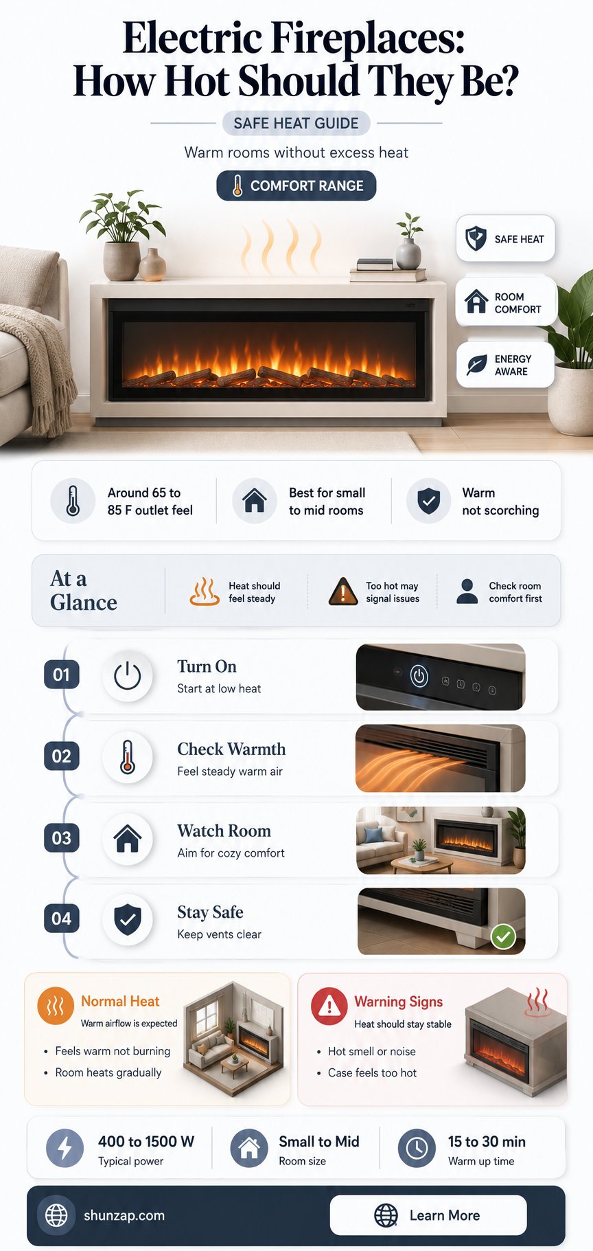 are electric fireplaces supposed to be hot