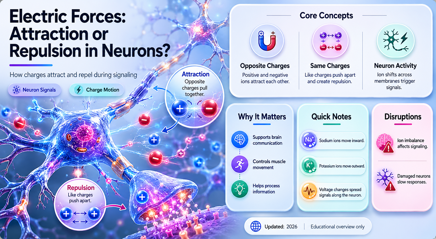 are electric forces neurons attractive or repellent