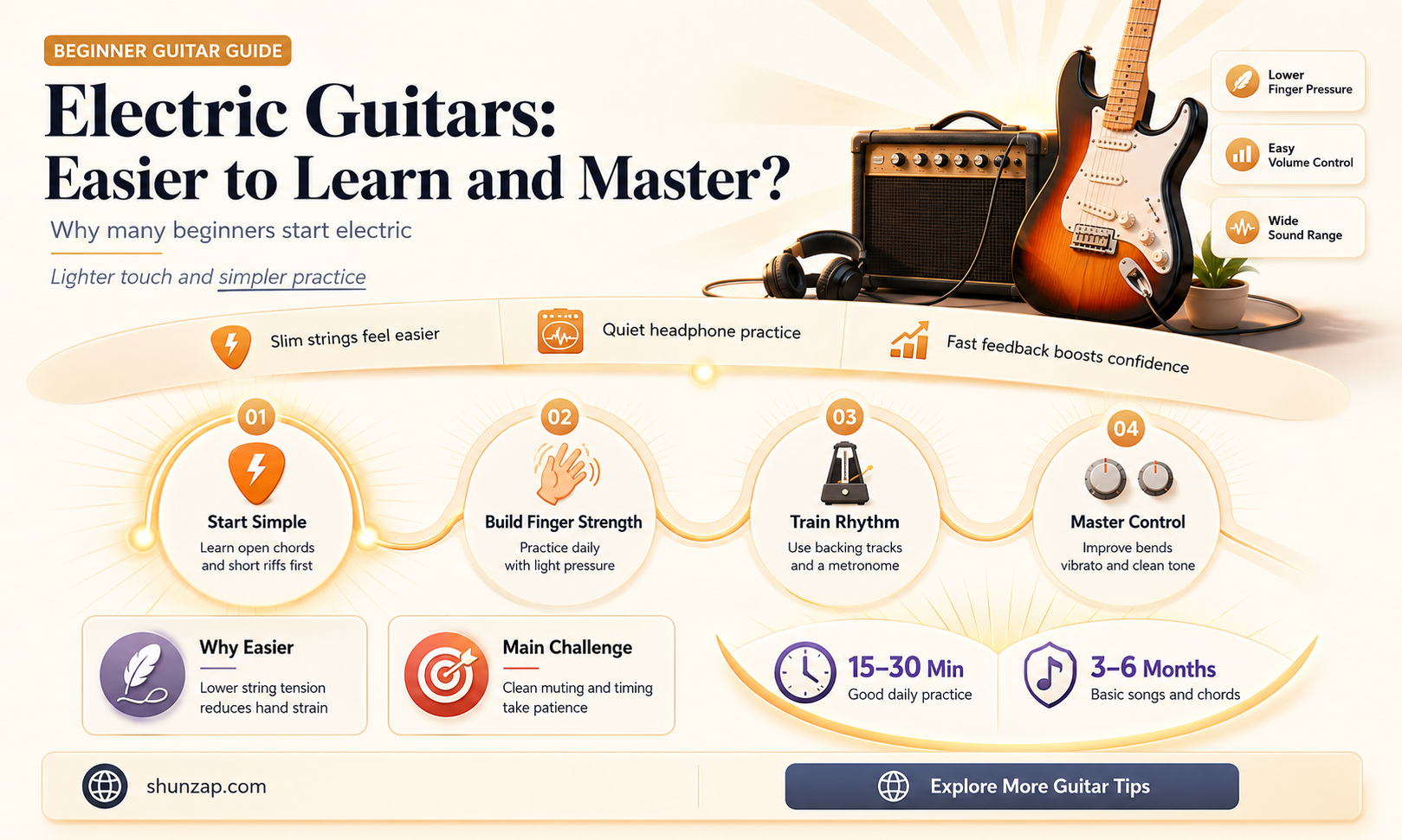 are electric guitars easier to learn on