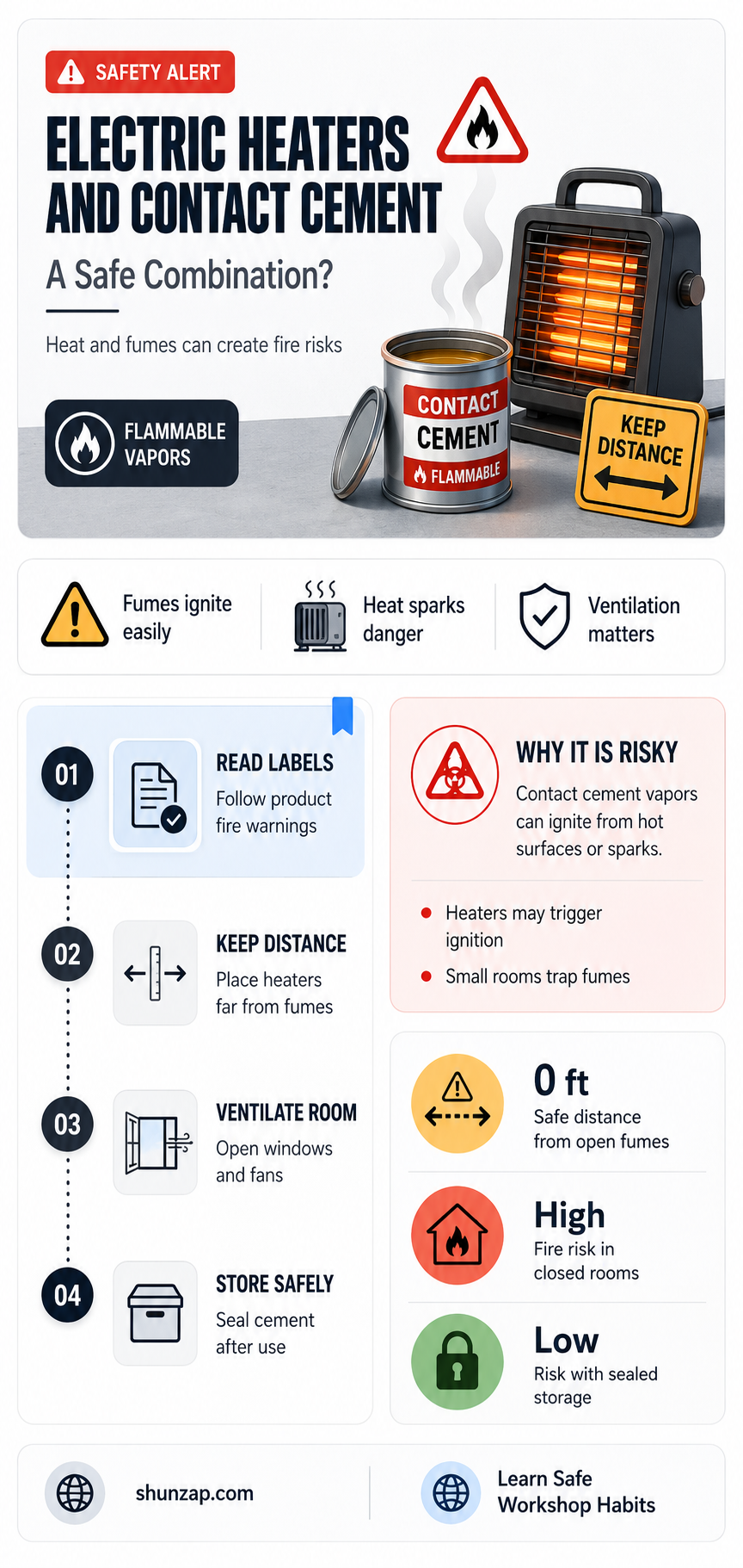 are electric heaters safe around contact cement