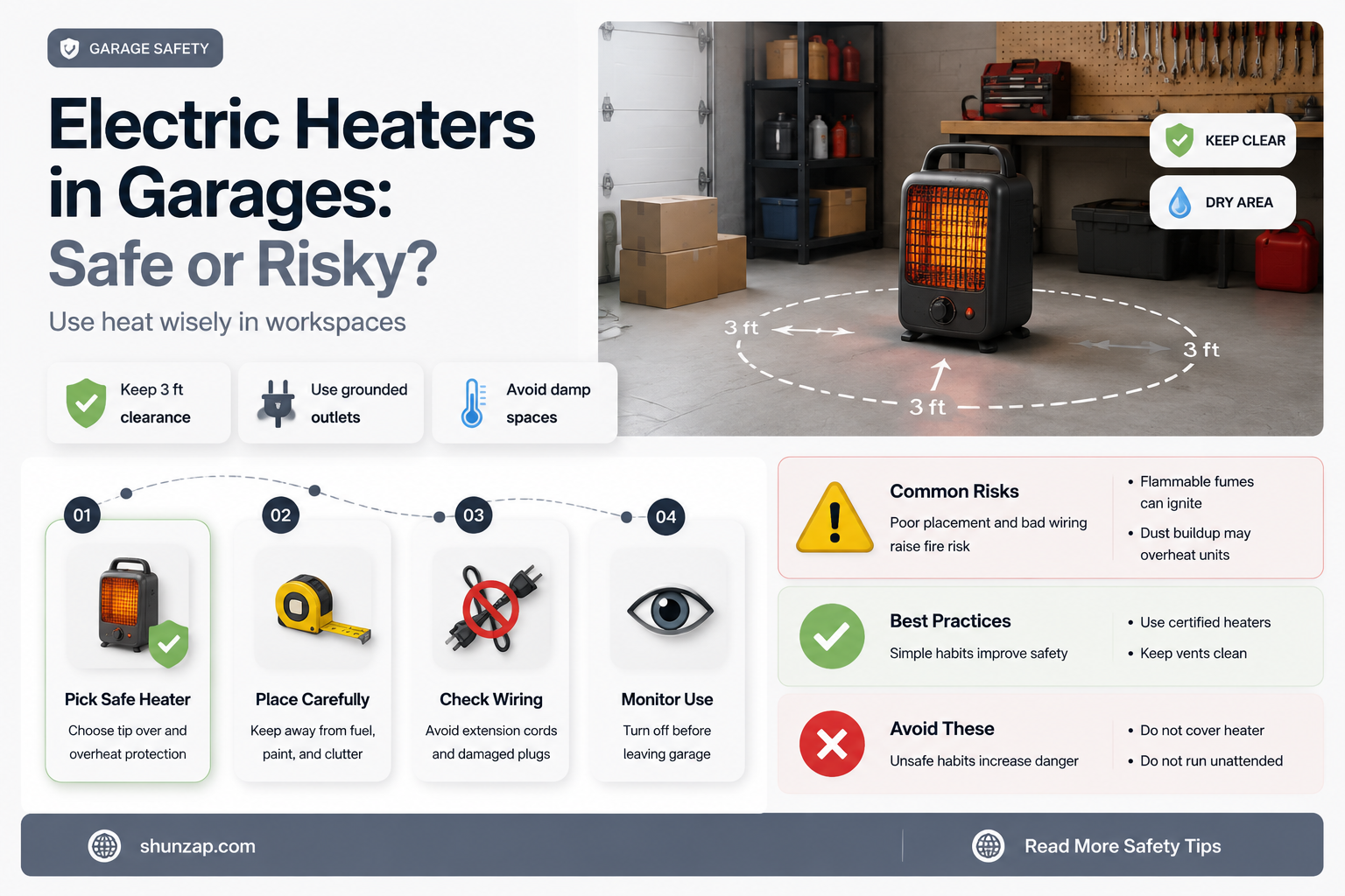 are electric heaters safe in a garage