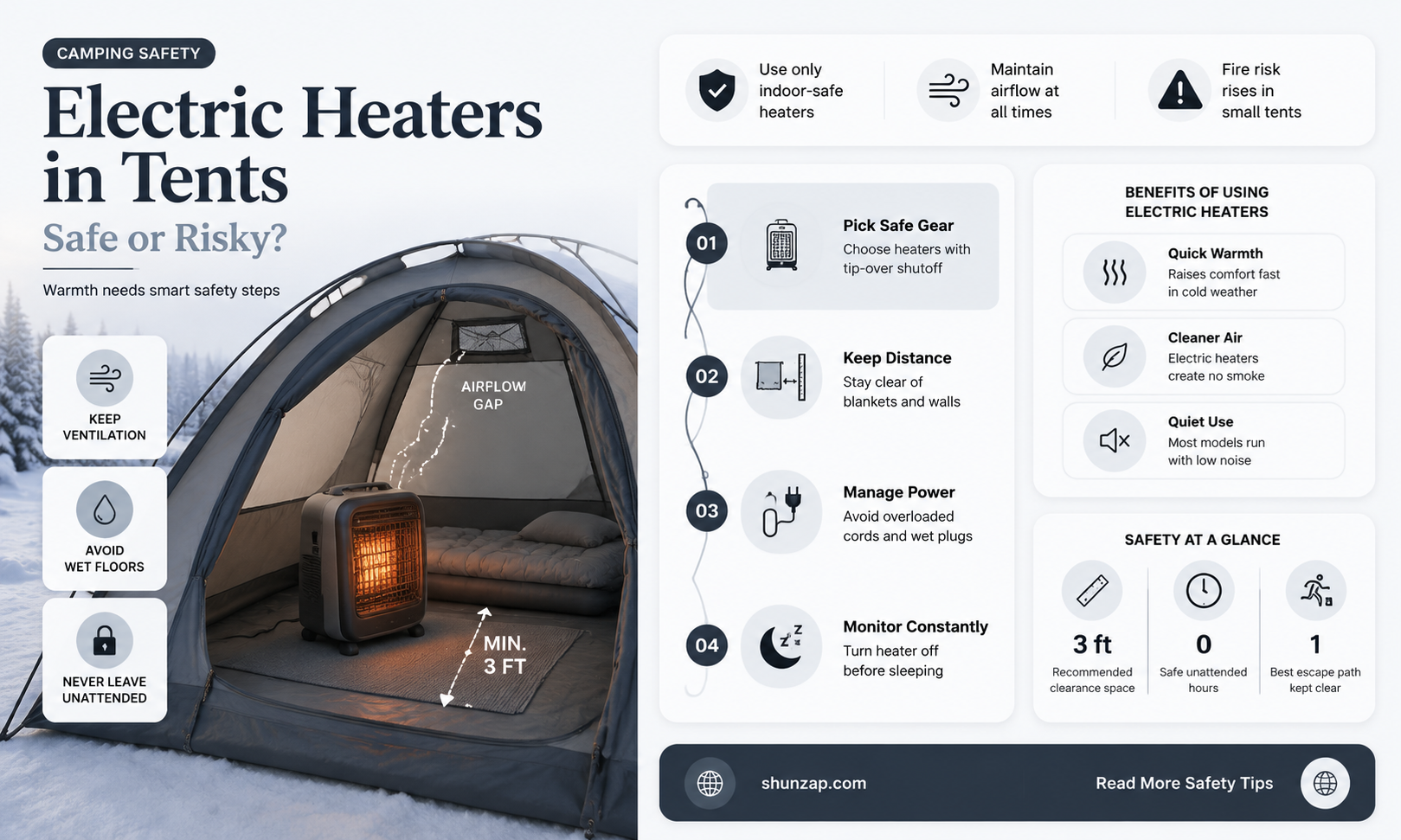 are electric heaters safe in a tent