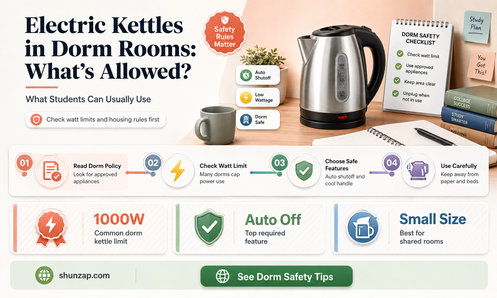 are electric kettles allowed in dorm rooms