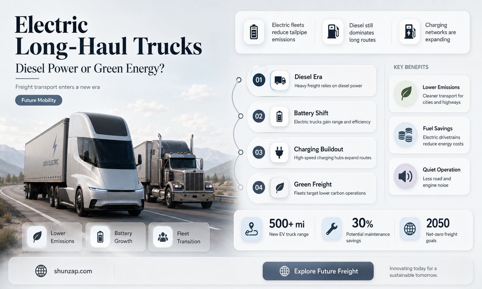 are electric longhaul trucks powered by deisle