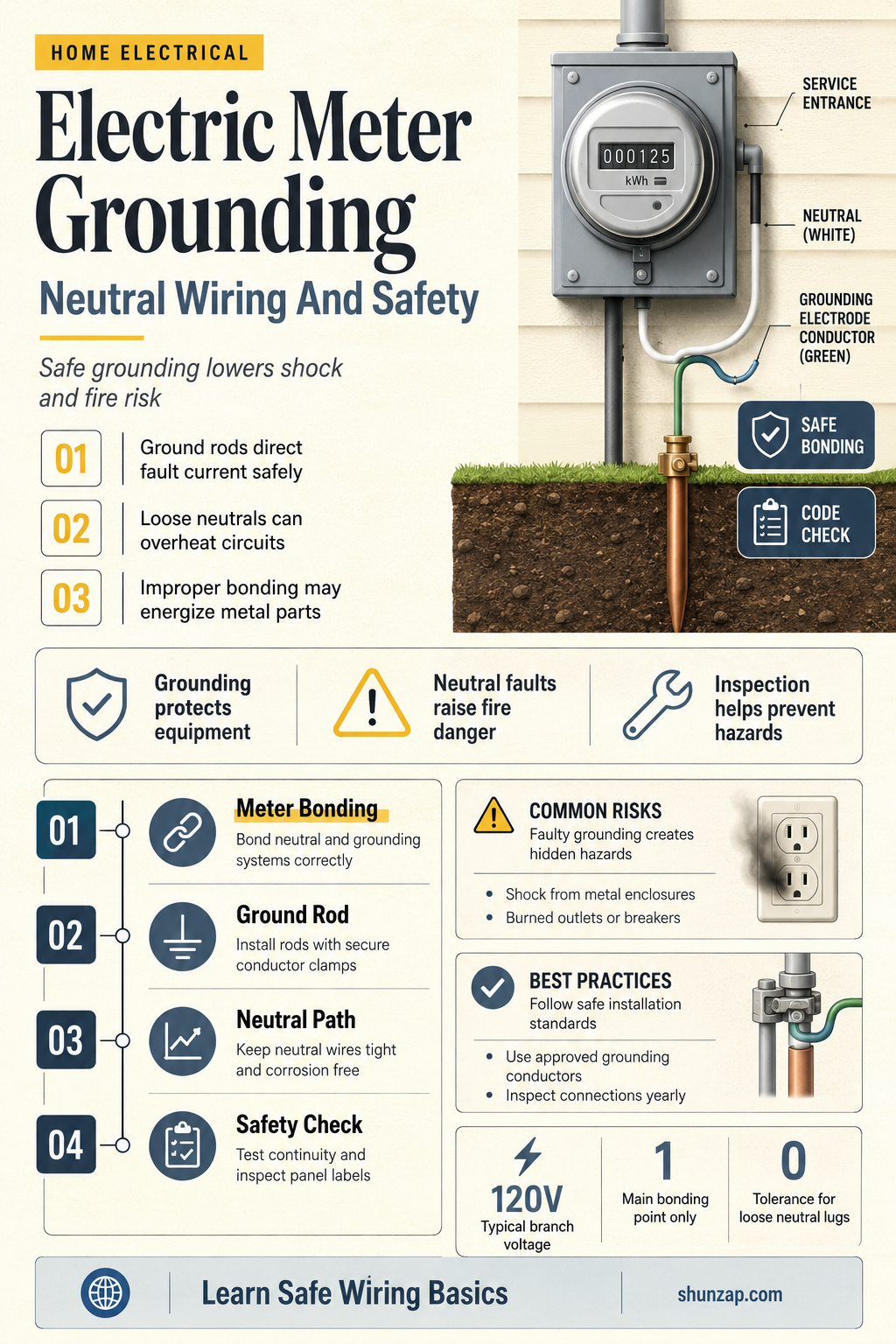 are electric meters grounded throgh the neutral