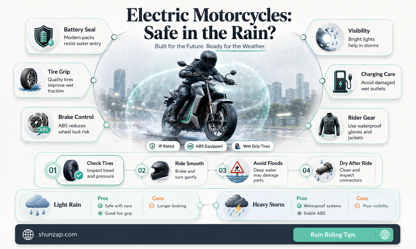 are electric motorcycles safe in the rain