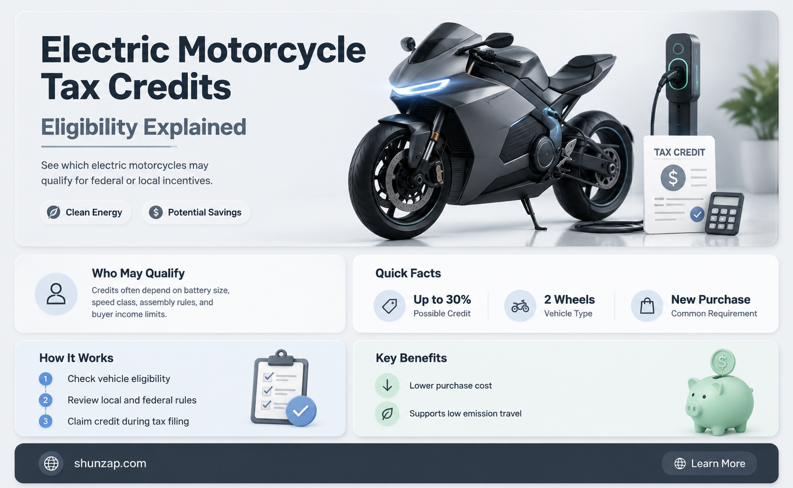 are electric motorcycles eligible for tax credit