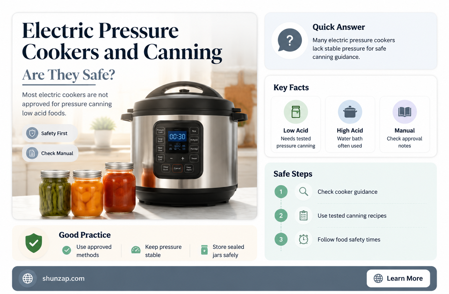 are electric pressure cookers safe for canning