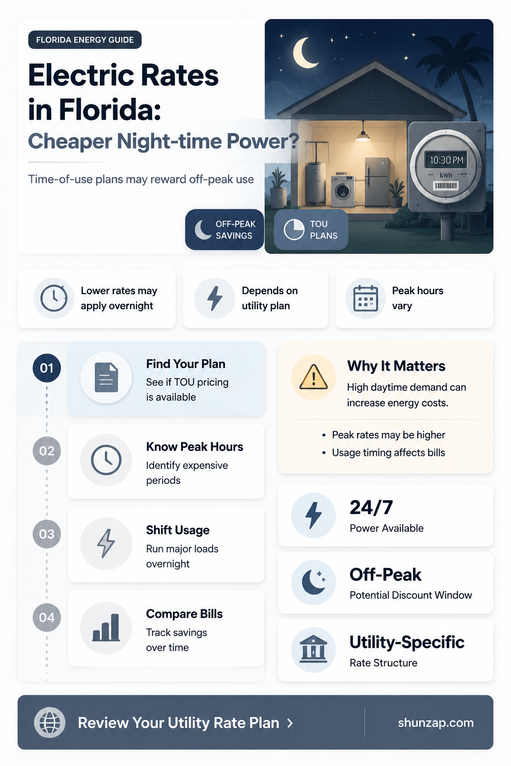 are electric rates lower at night florida