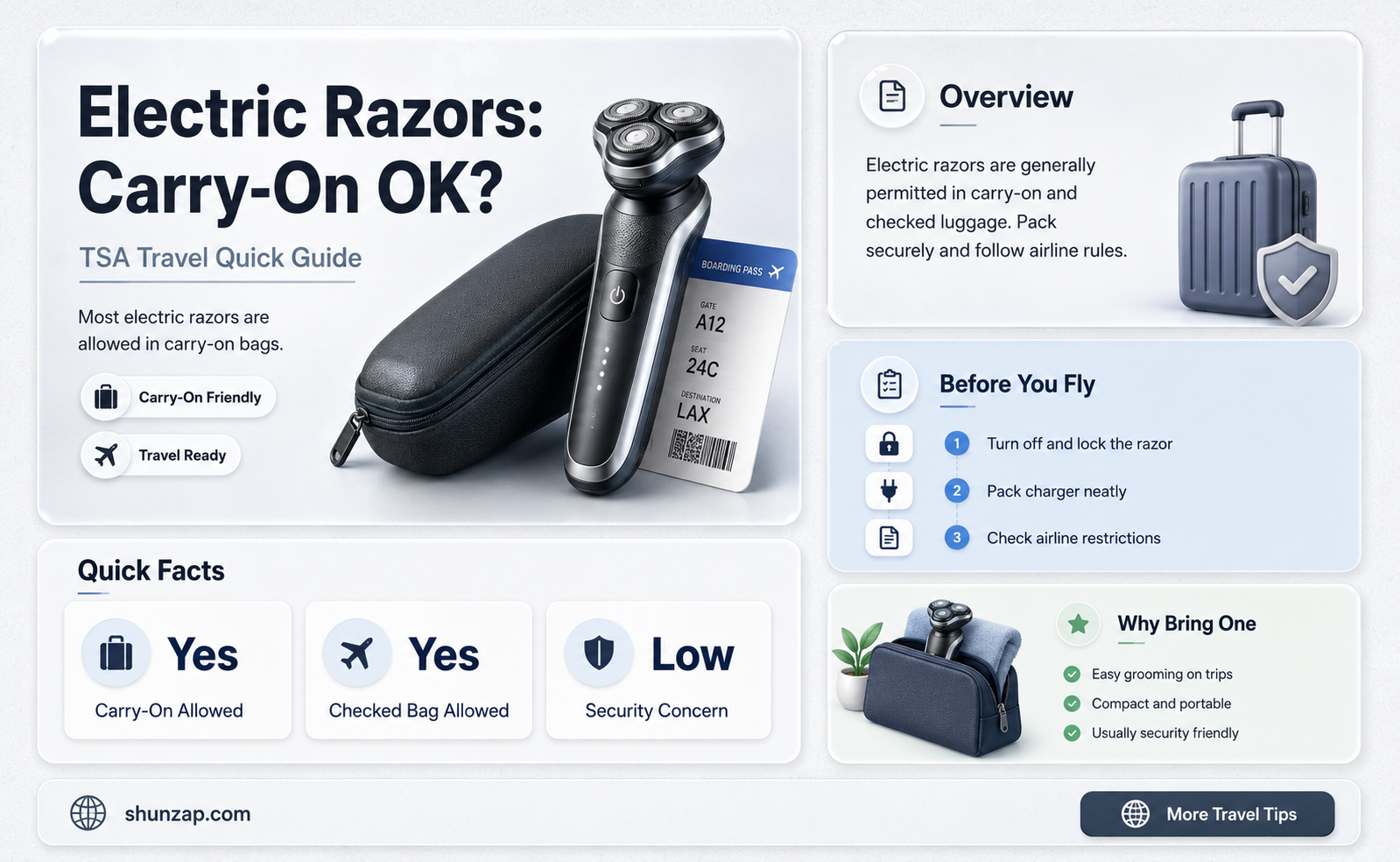 are electric razors ok for carry on