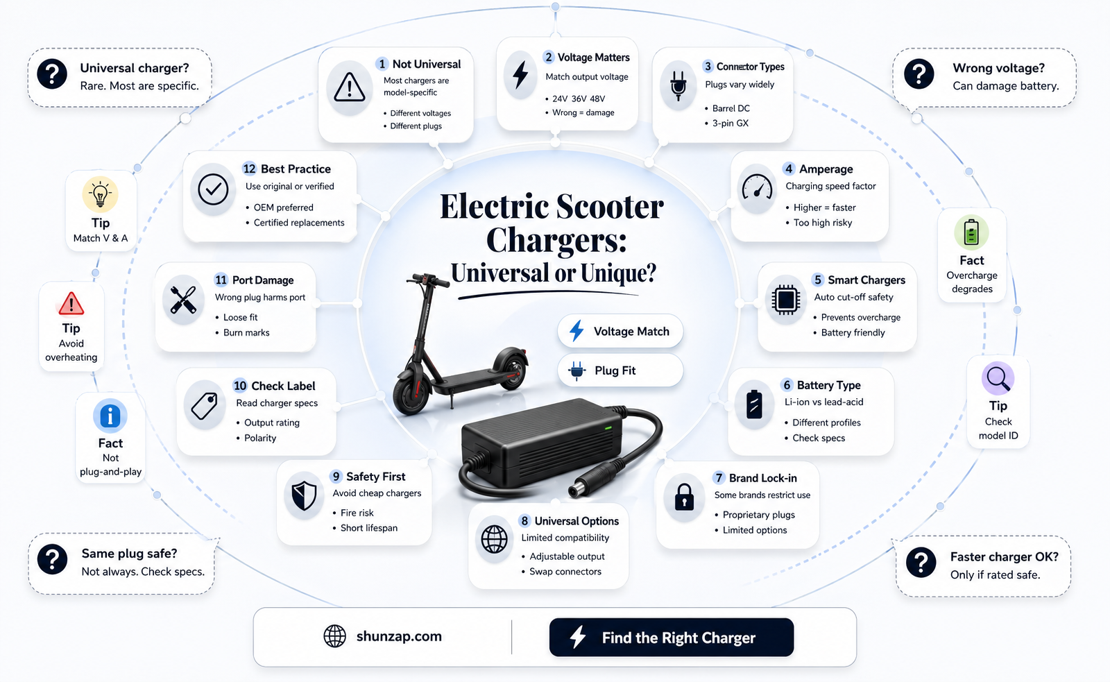 are all electric scooter chargers the same