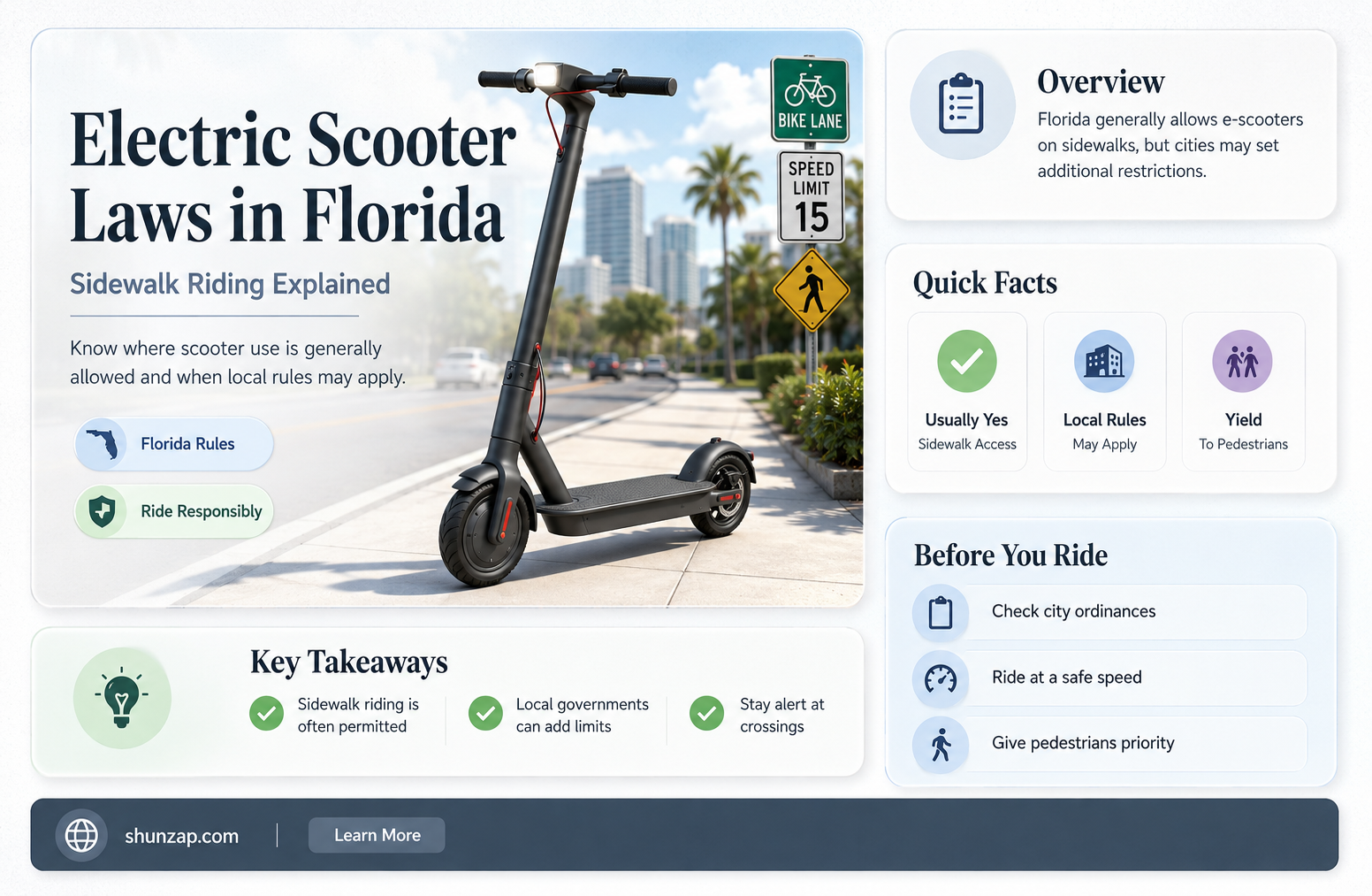 are electric scooters allowed on sidewalks florida