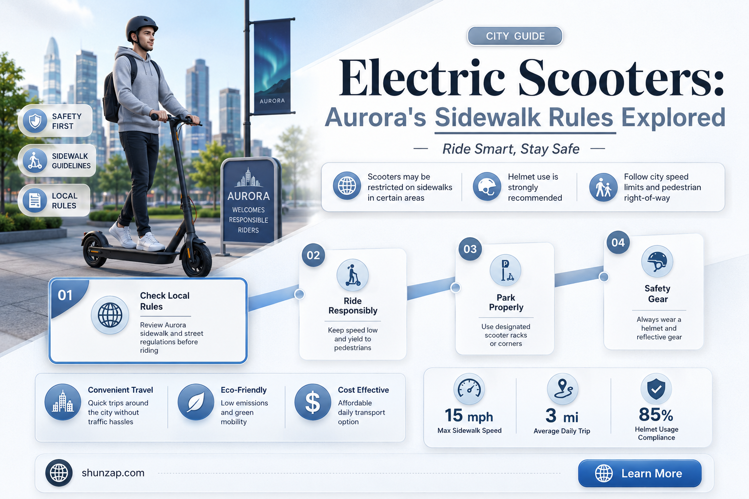 are electric scooters allowed on aurora sidewalks
