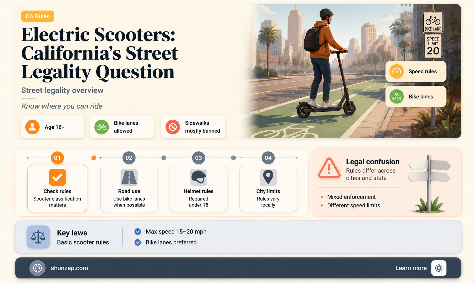 are electric scooters street legal in california