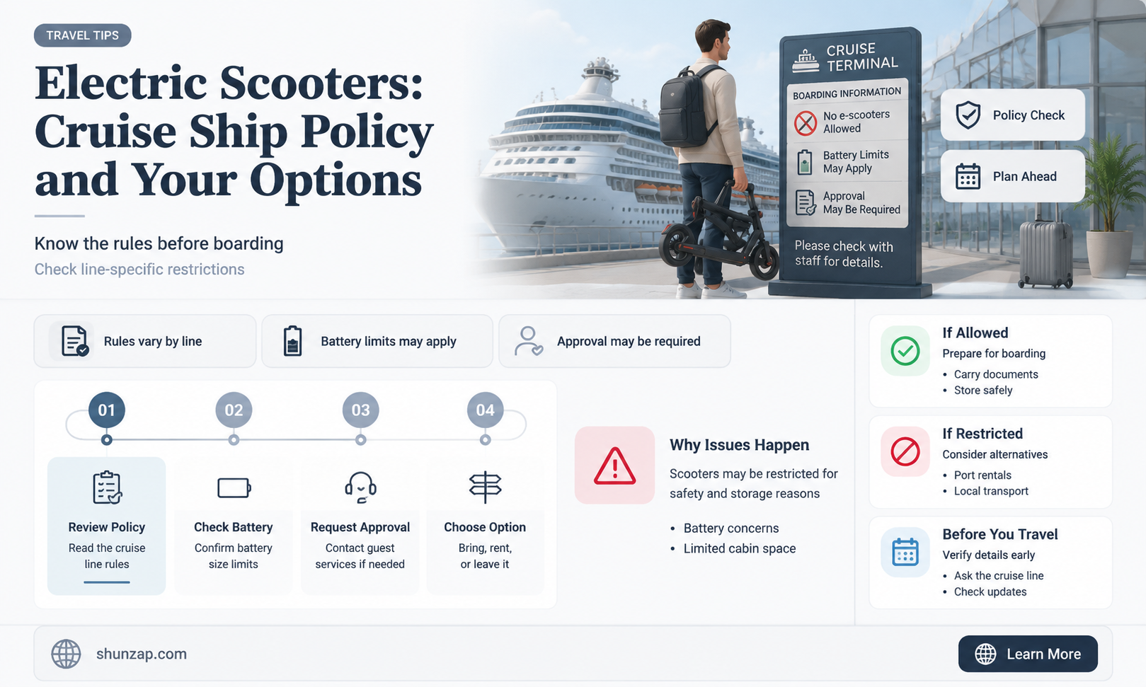 are electric scooter allowed on cruise ships