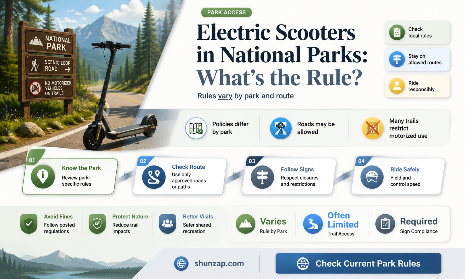 are electric scooters allowed in national parks