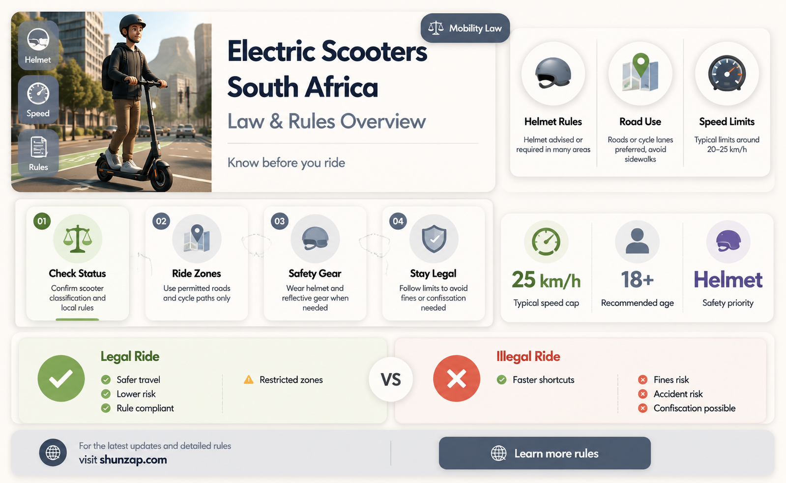 are electric scooters legal in south africa
