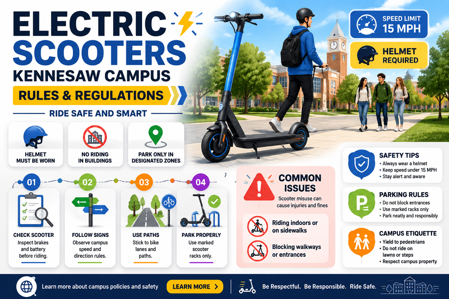 are electric scooters allowed on campus kennesaw