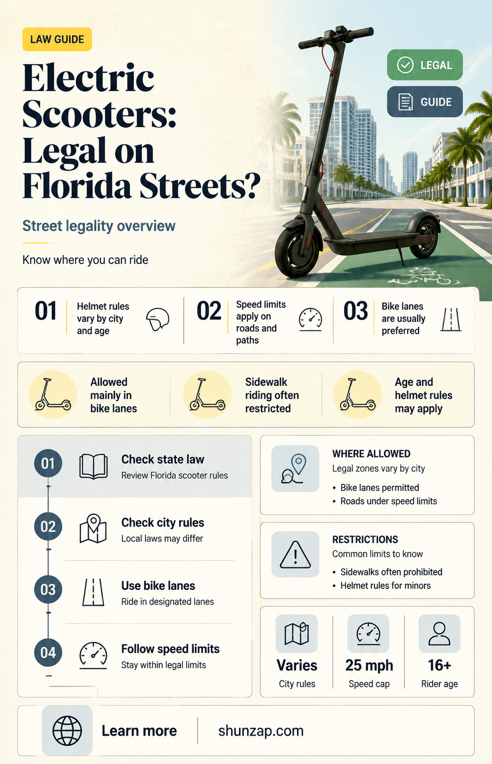 are electric scooters street legal in florida