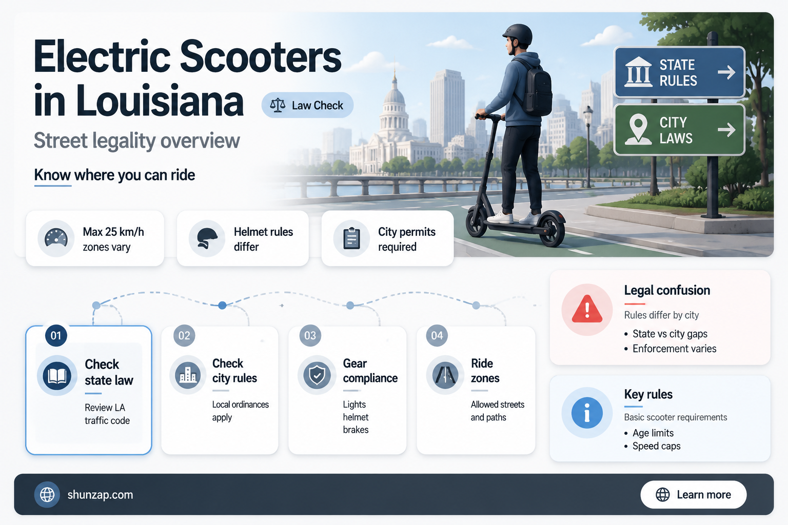 are electric scooters street legal in louisiana