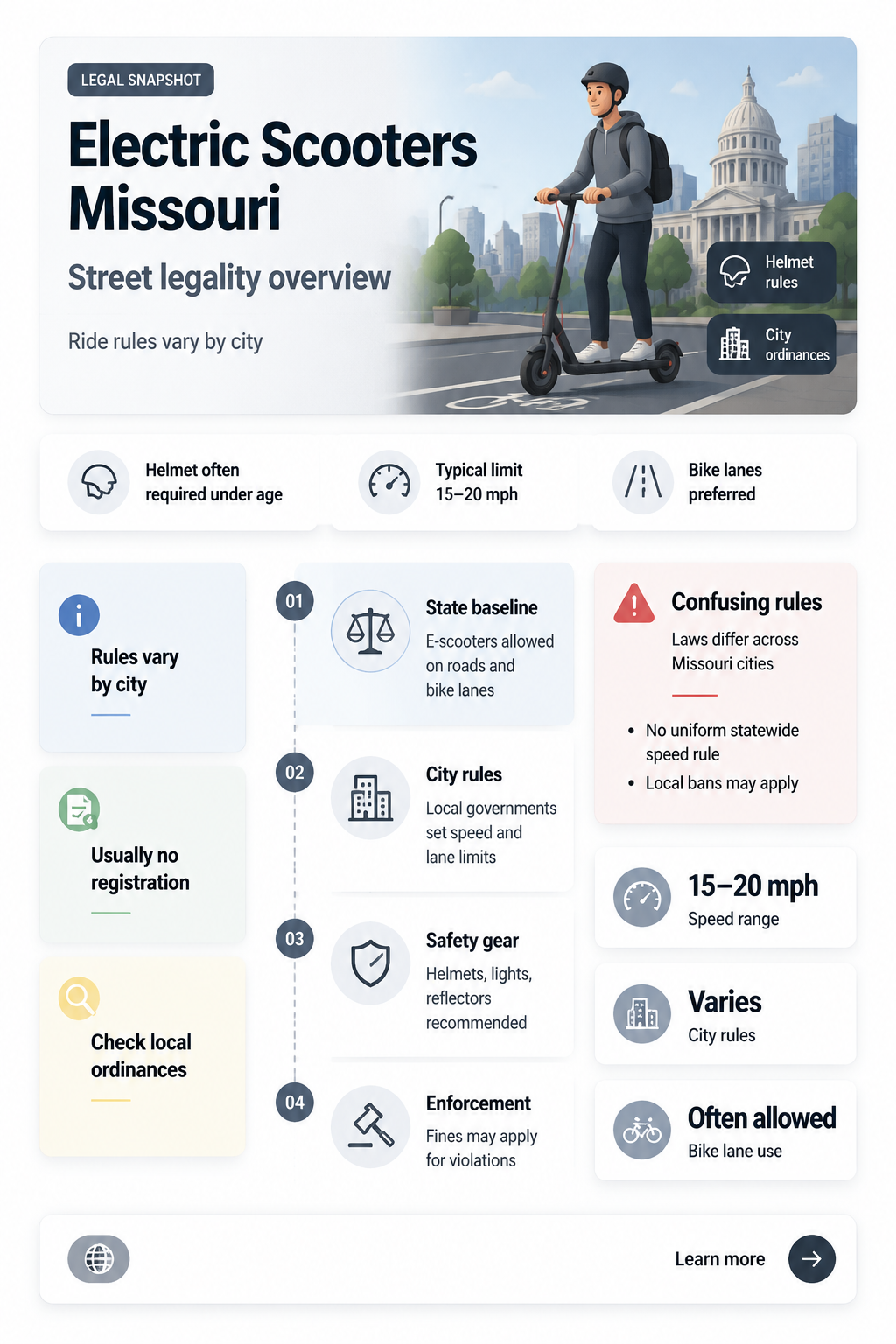 are electric scooters street legal in missouri