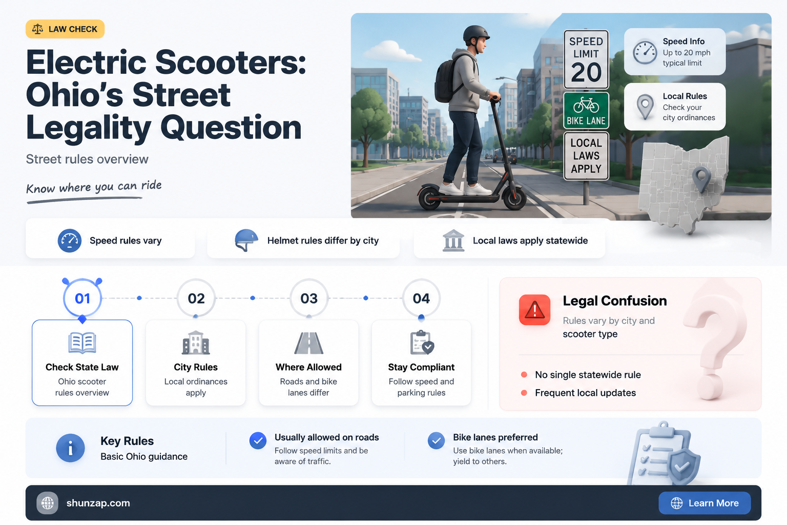are electric scooters street legal in ohio