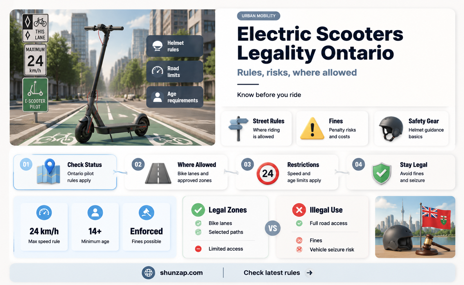 are electric scooters street legal in ontario