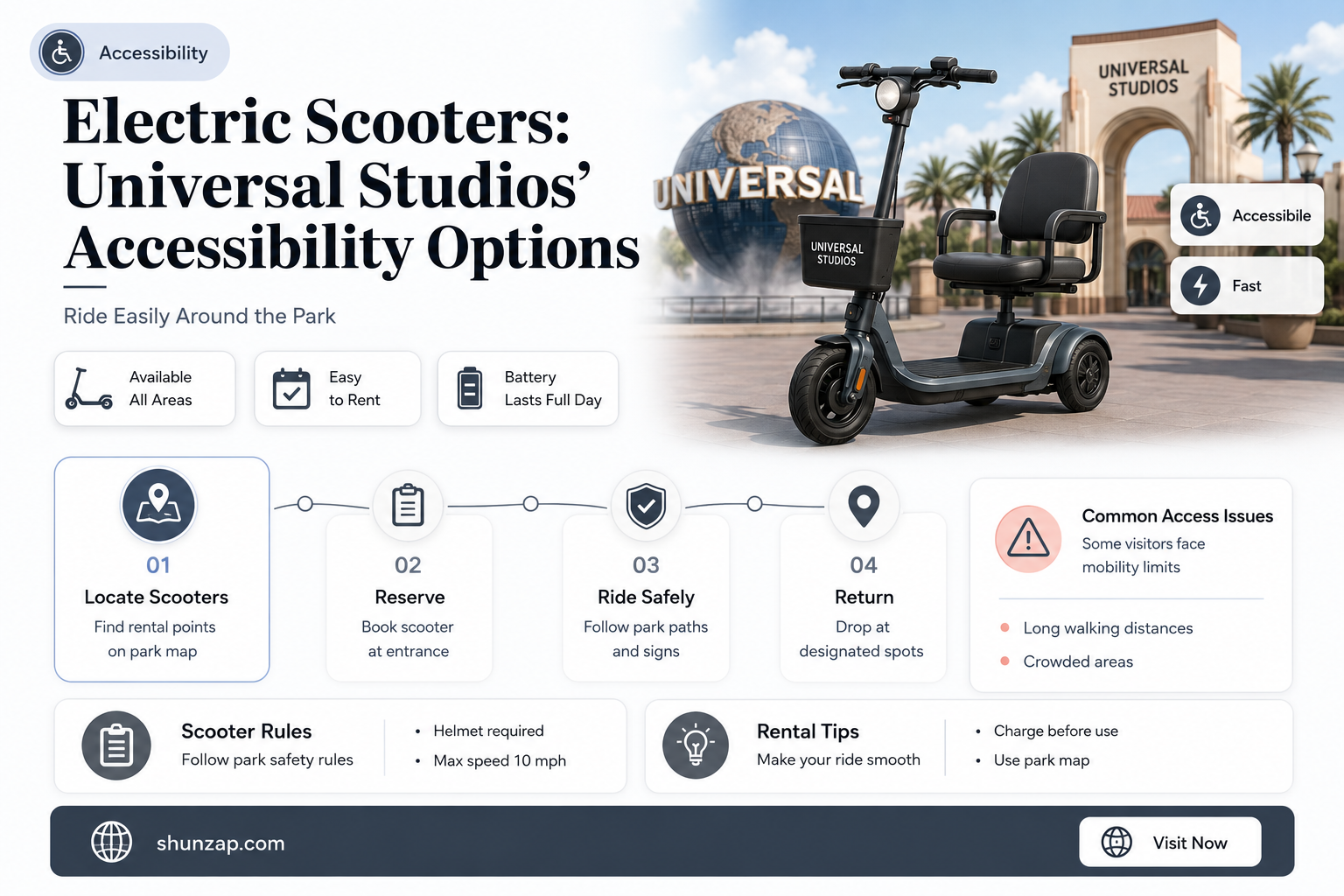 are electric scooters available at universal studios