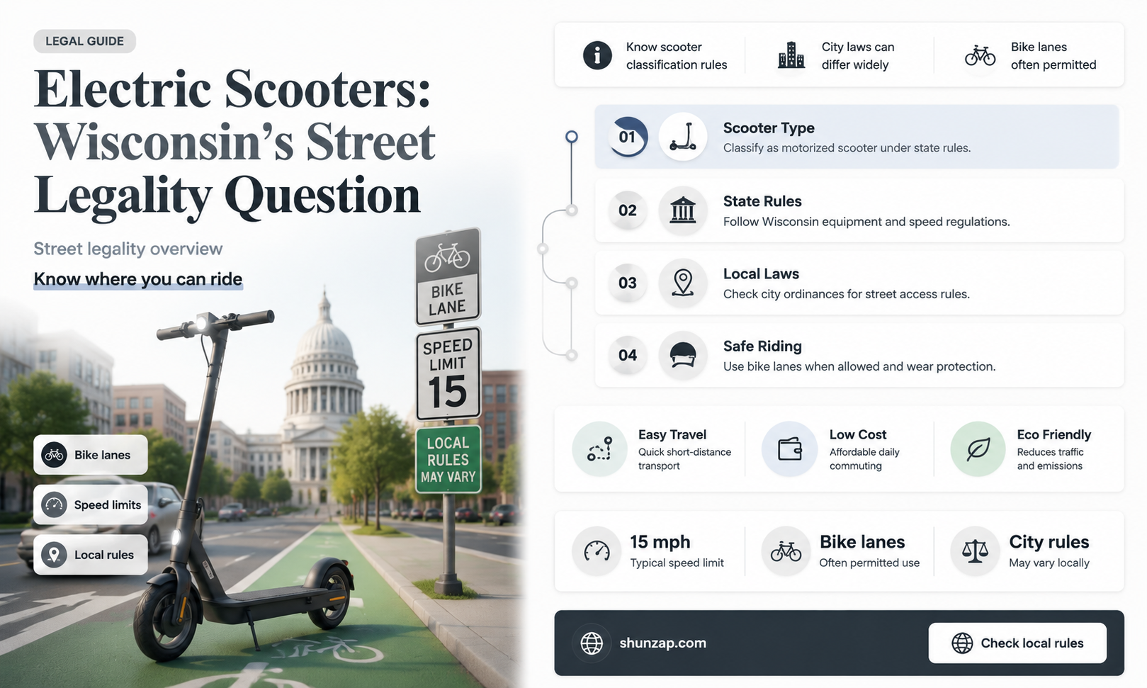 are electric scooters street legal in wisconsin