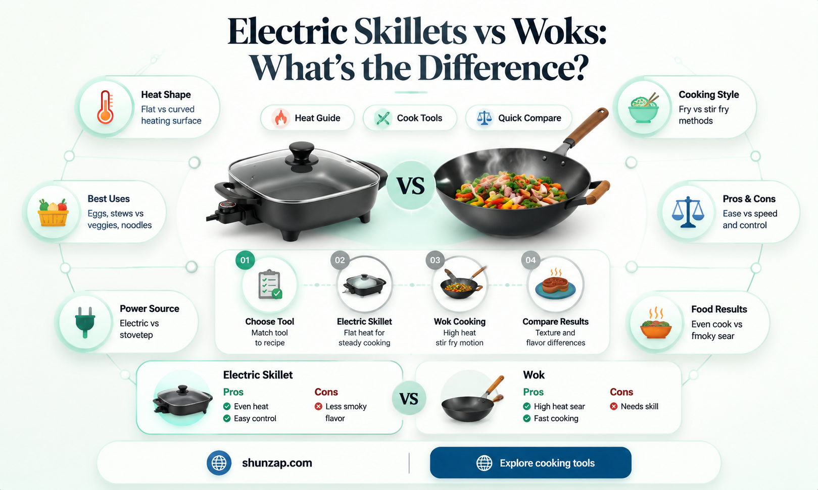 are electric skillets and electric woks similar