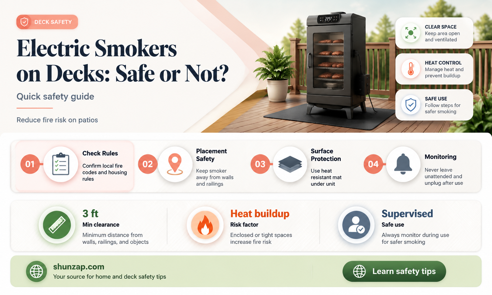 are electric smokers safe on a deck