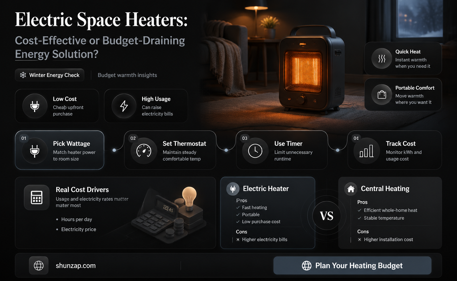 are electric space heaters expensive to use